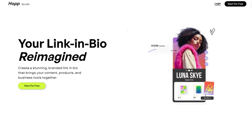 Linktree Alternatives- Hopp by Wix