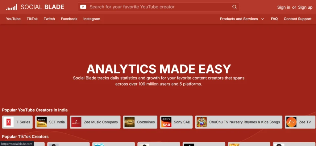 Social Blade - Competitor Analysis Tool