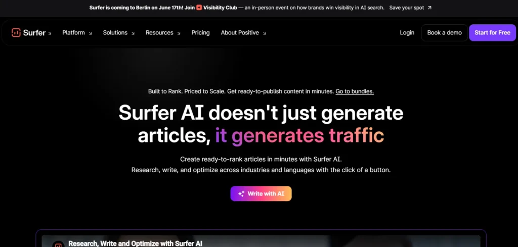 SEO Automation Tool- Surfer AI