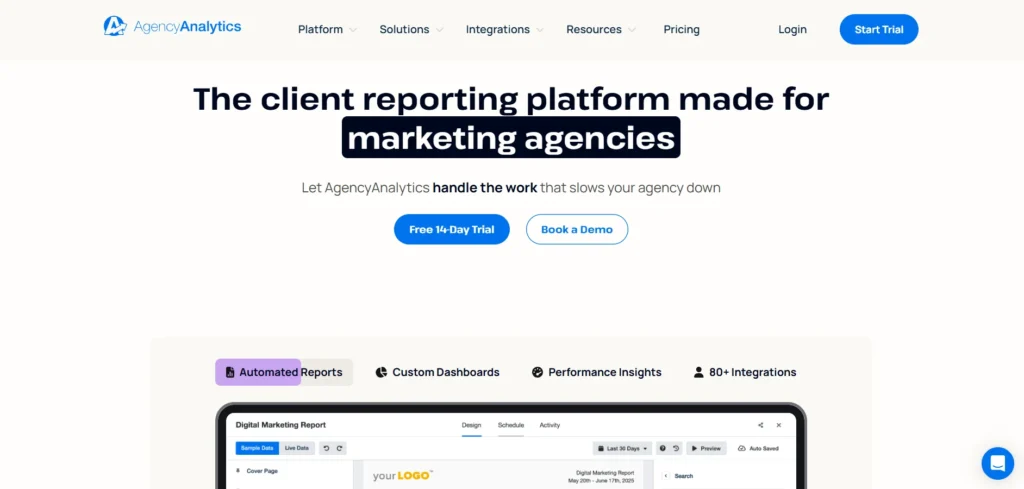 Digital Marketing Tool - AgencyAnalytics