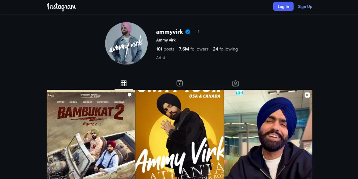 Ammy Virk - Punjabi Influencers on instagram
