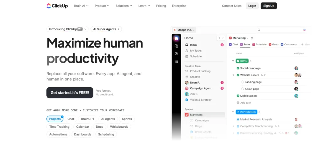 Digital Marketing Tool - ClickUp