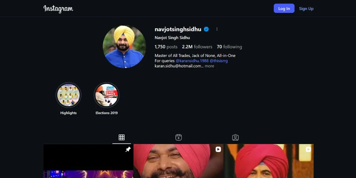 Navjot Singh Sidhu - Punjabi Influencers on instagram