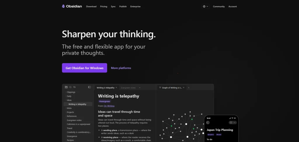 Notion Alternatives- Obisdian