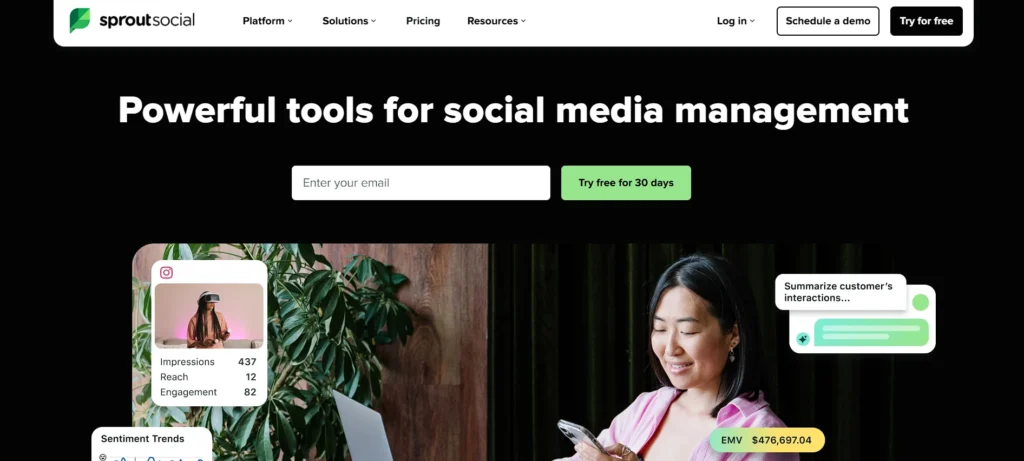 social media monitoring tool - Sprout Social