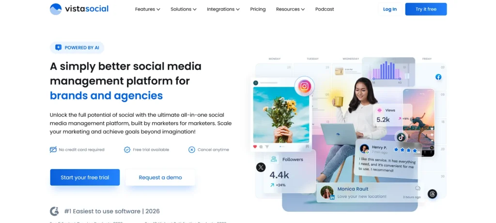 social media monitoring tool - Vista Social