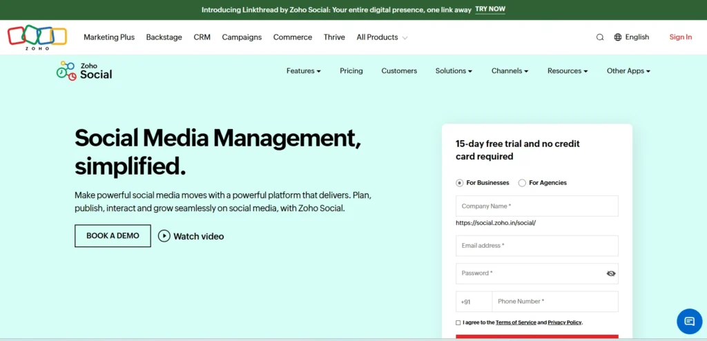 Social Media Monitoring Tool- Zoho Social