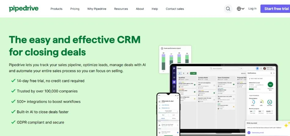 Pipedrive - Best CRM Software