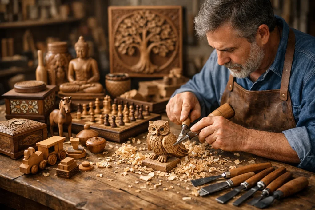 Wooden Handicrafts - Handicraft Business Idea