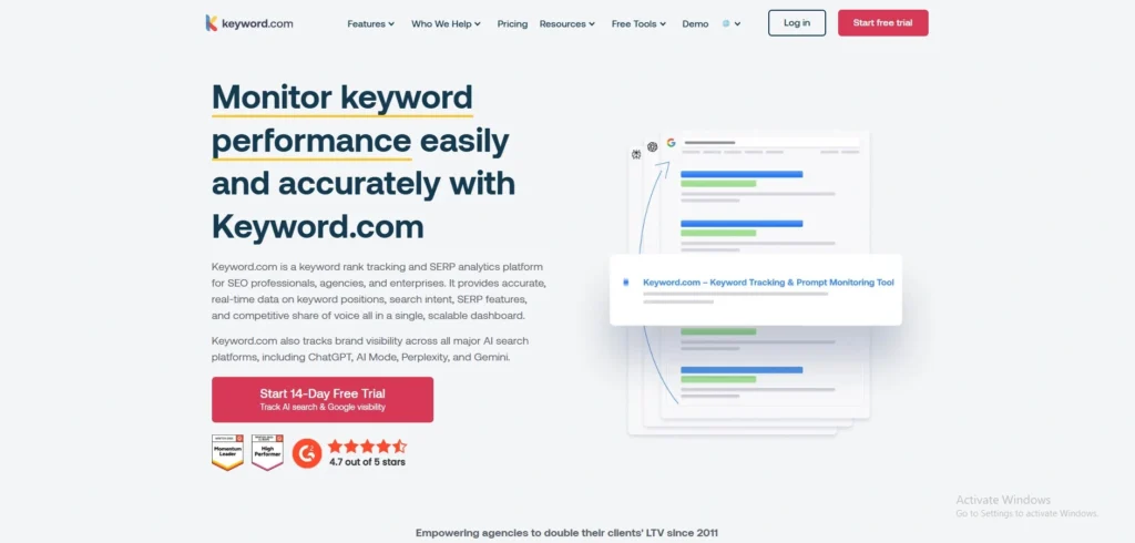 rank tracking tools -Keyword.com