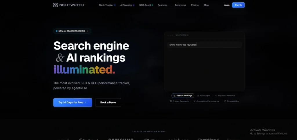 rank tracking tools -Nightwatch