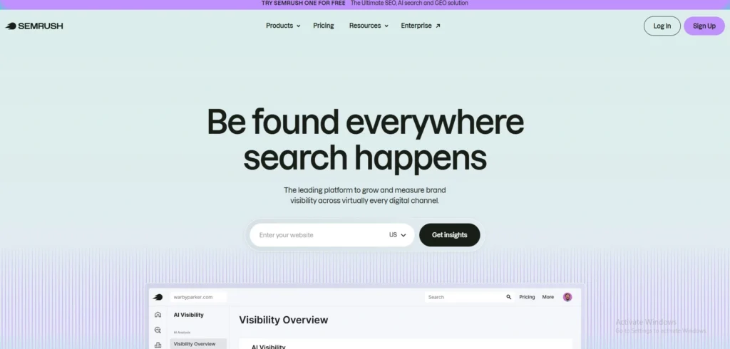 rank tracking tools -Semrush